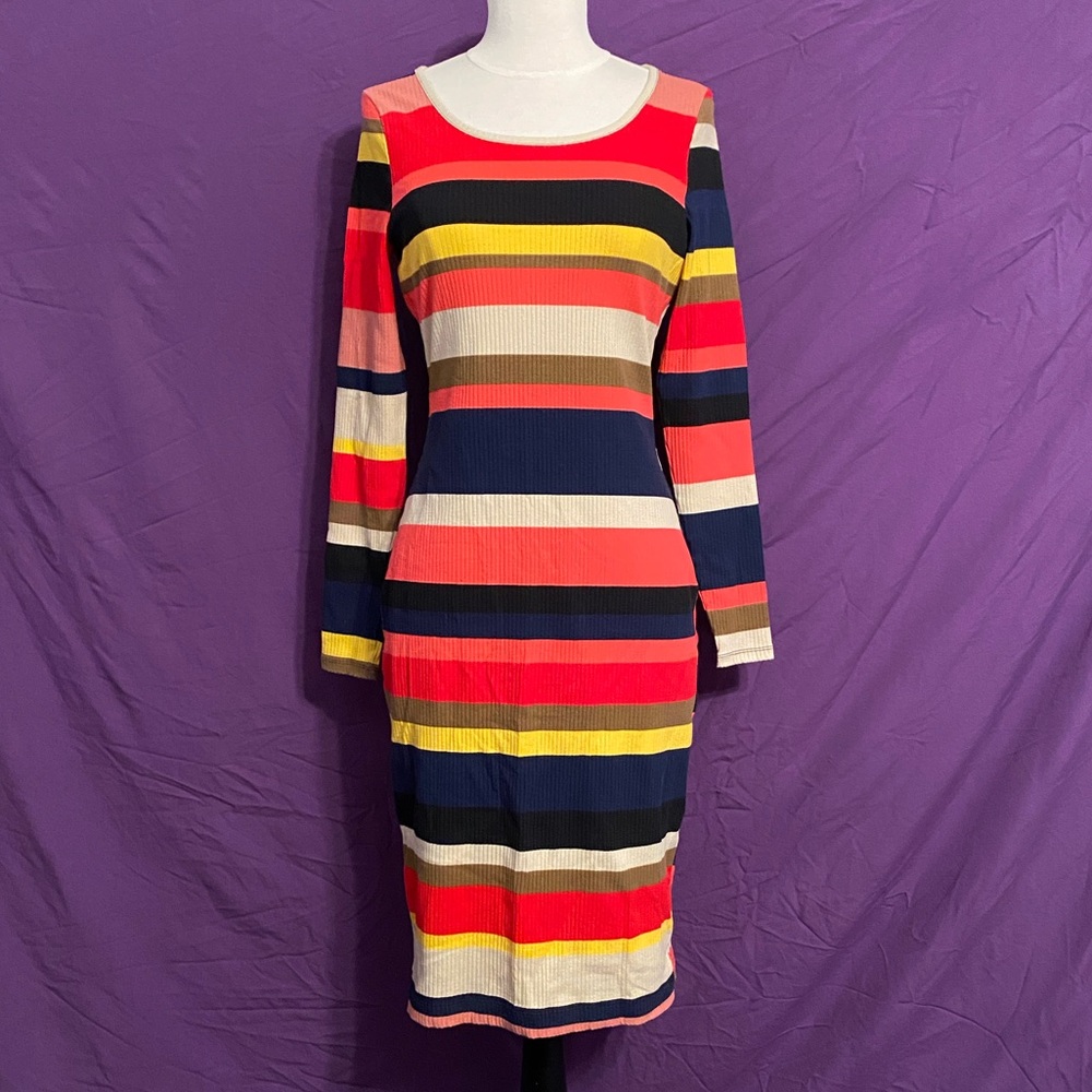 Plenty by Tracy Reese Colorful Striped Long Sleeve Dress. Size M.